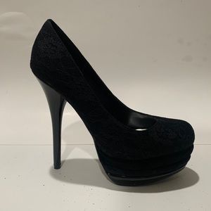 Lace Black Heels